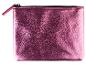 Petite pochette rose métallisé zippée.