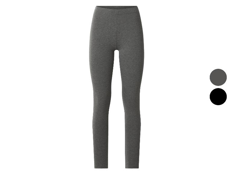 Leggings femme gris et noirs, avec taille élastique.