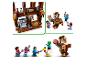Ensemble Lego Minecraft avec maison marron, figurines et grande figurine de piglin.