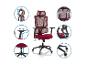 Chaise de bureau rouge avec dossier en maille et fonctions réglables