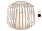 Lanterne décorative en métal avec bougie LED à l'intérieur, disponible en beige, noir et blanc.