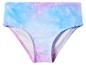 Culotte de bain enfant avec imprimé galaxie bleu et violet.