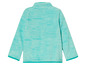 Une polaire turquoise à manches longues.
