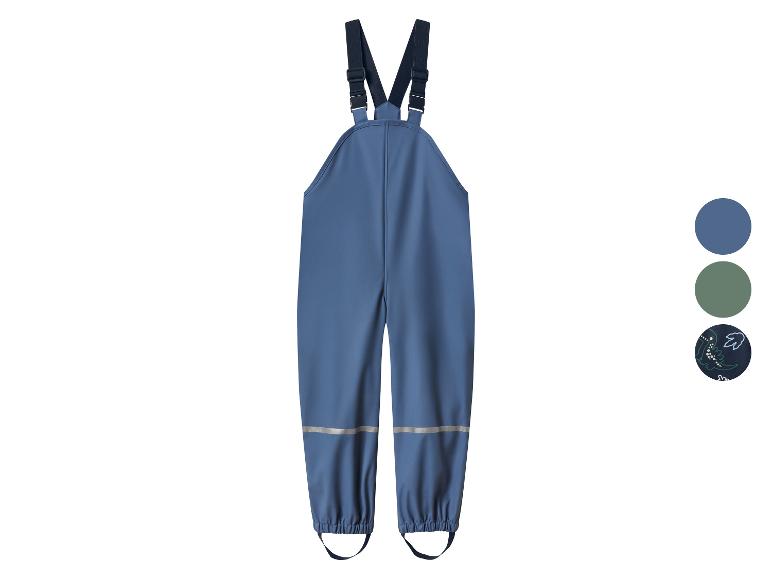 Salopette imperméable bleue pour enfant avec éléments réfléchissants et élastiques pour chaussures