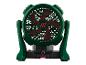 Ventilateur portatif vert foncé avec pales rouges : design robuste.