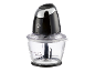 Hachoir noir avec bol transparent et échelle de mesure.