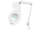 Une lampe de bureau blanche avec une loupe