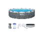 Piscine Bestway Steel Pro Max, filtre, échelle et bâche.