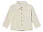 Chemise bébé beige à manches longues.