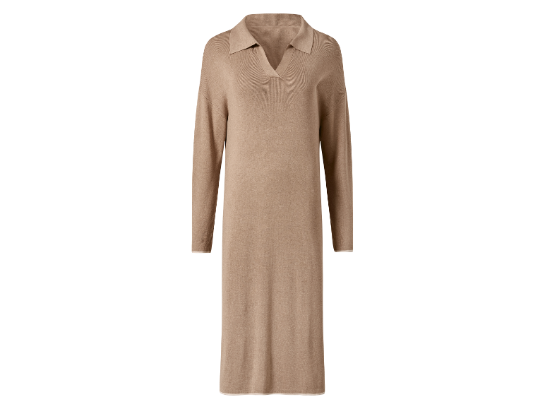 Robe pull longue col polo.