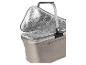 Panier isotherme pliable gris avec poignée en aluminium et intérieur isolant