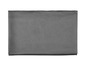 Un accessoire rectangulaire, tissé, de couleur grise.