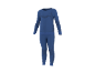 Ensemble de sous-vêtements thermiques bleu pour homme, avec haut à manches longues et pantalon.