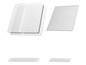 Deux films de protection d'écran transparents pour un téléphone et un écran supplémentaire.