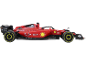 Voiture de course miniature de Formule 1 rouge avec des pneus noirs et jaunes.