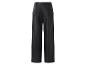 Pantalon noir ample à taille haute avec une finition lisse et mate.