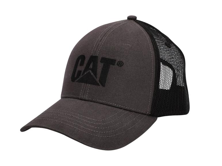 Casquette grise avec filet noir et logo brodé sur le devant