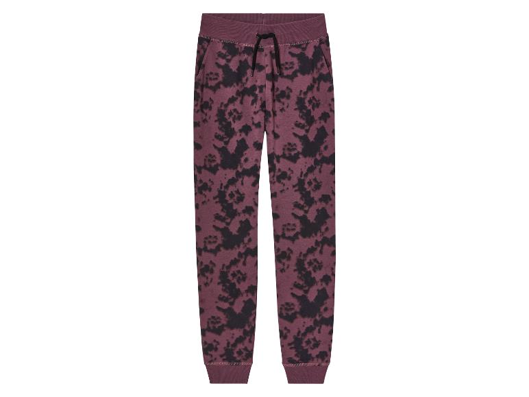 Pantalon de jogging bordeaux avec un imprimé nuage noir.