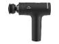 Pistolet de massage noir avec embout rond sur fond blanc