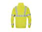 Sweat-shirt de sécurité jaune avec bandes réfléchissantes, vue arrière.