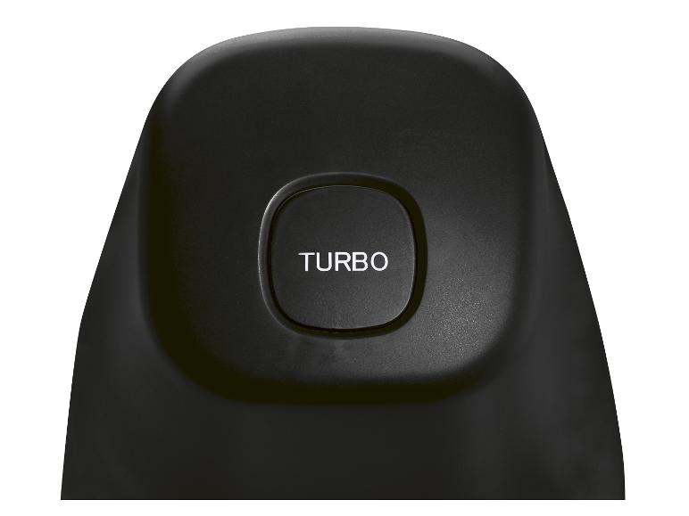 Un bouton noir avec l'inscription 'TURBO'