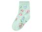 Chaussette bébé vert menthe avec motifs de fleurs et papillons