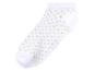 Chaussettes blanches à pois rose et vert.