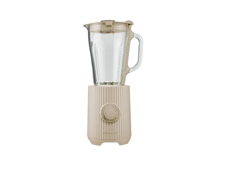 Mixeur SilverCrest beige avec pichet en verre et bouton rotatif