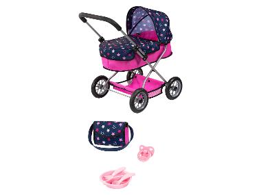 Yardwe Mini Poussette Et Chaise Haute Pour Poupées - Design Réaliste Léger Et Portable