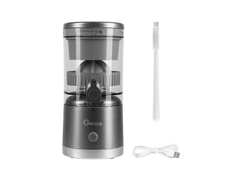 Presse-agrumes portable Genius avec câble USB-C et brosse de nettoyage