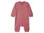 Grenouillère bébé unie rose foncé à manches longues avec boutons-pression