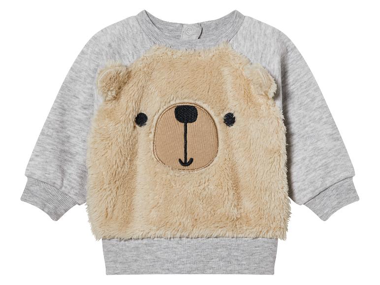 Sweat-shirt gris pour bébé avec un motif d'ours.