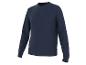 Un sweat-shirt bleu marine à manches longues.