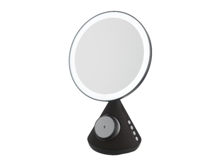 Miroir de maquillage lumineux avec base de chargement sans fil et haut-parleur