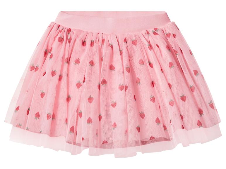 Jupe en tulle rose pour enfant avec motif fraises.