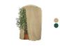 Housse de protection beige pour plantes avec un olivier en pot de terre cuite