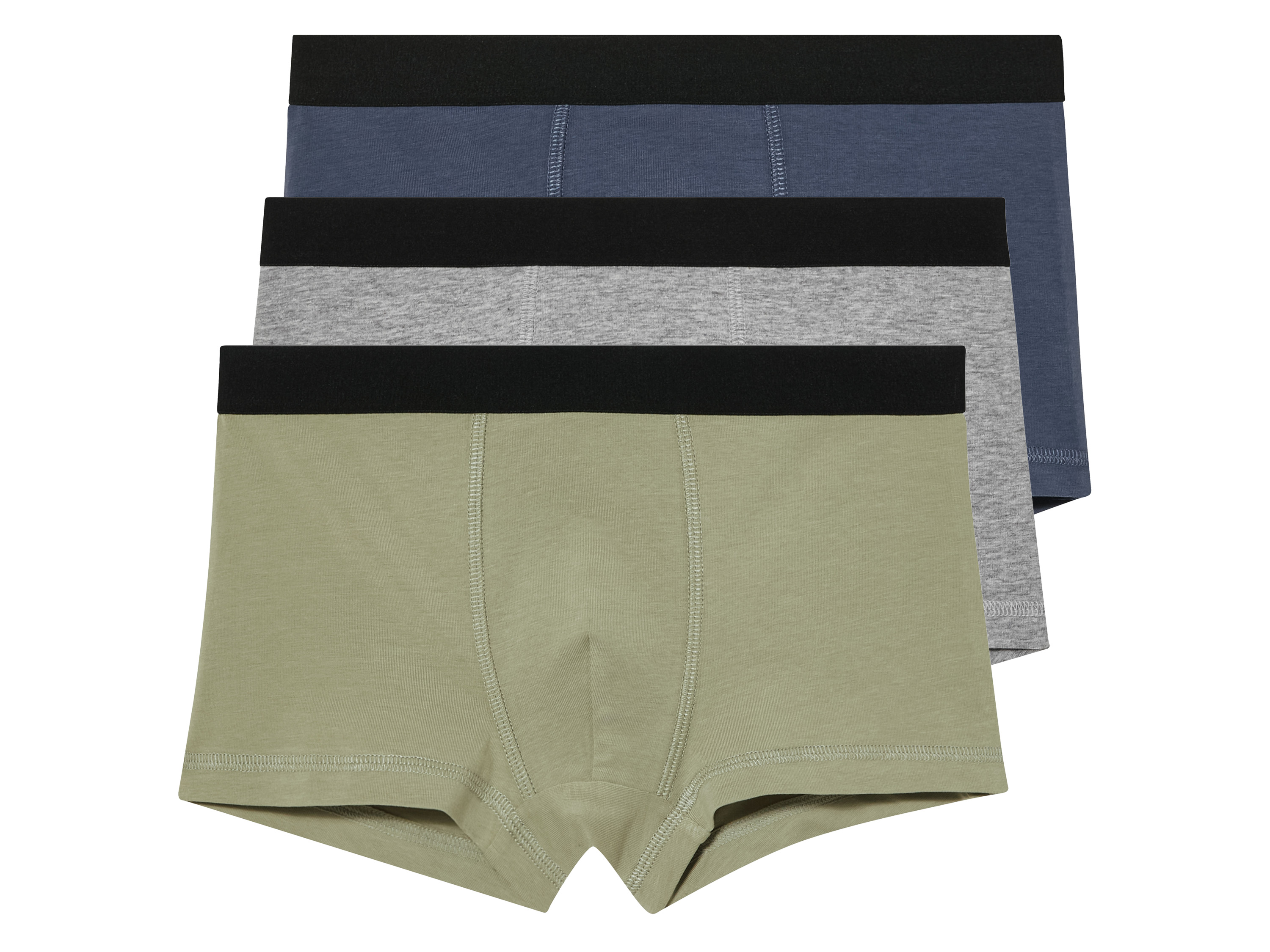 pepperts!® Lot de 3 boxers garçon (8-10 ans, bleu marine/vert/gris)