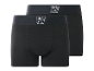 Deux boxers noirs avec des ceintures élastiques foncées et des logos 'CR7' blancs.