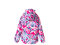 Veste enfant colorée avec motif ludique de renards et de fleurs, à capuche.