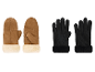 ESMARA® Moufles et gants premium en peau de mouton pour femmes