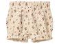 Shorts bébé beige avec imprimé floral bordeaux et taille élastique