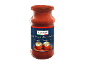 Pot de sauce tomate à l'italienne avec fromage Pecorino Romano et piment.