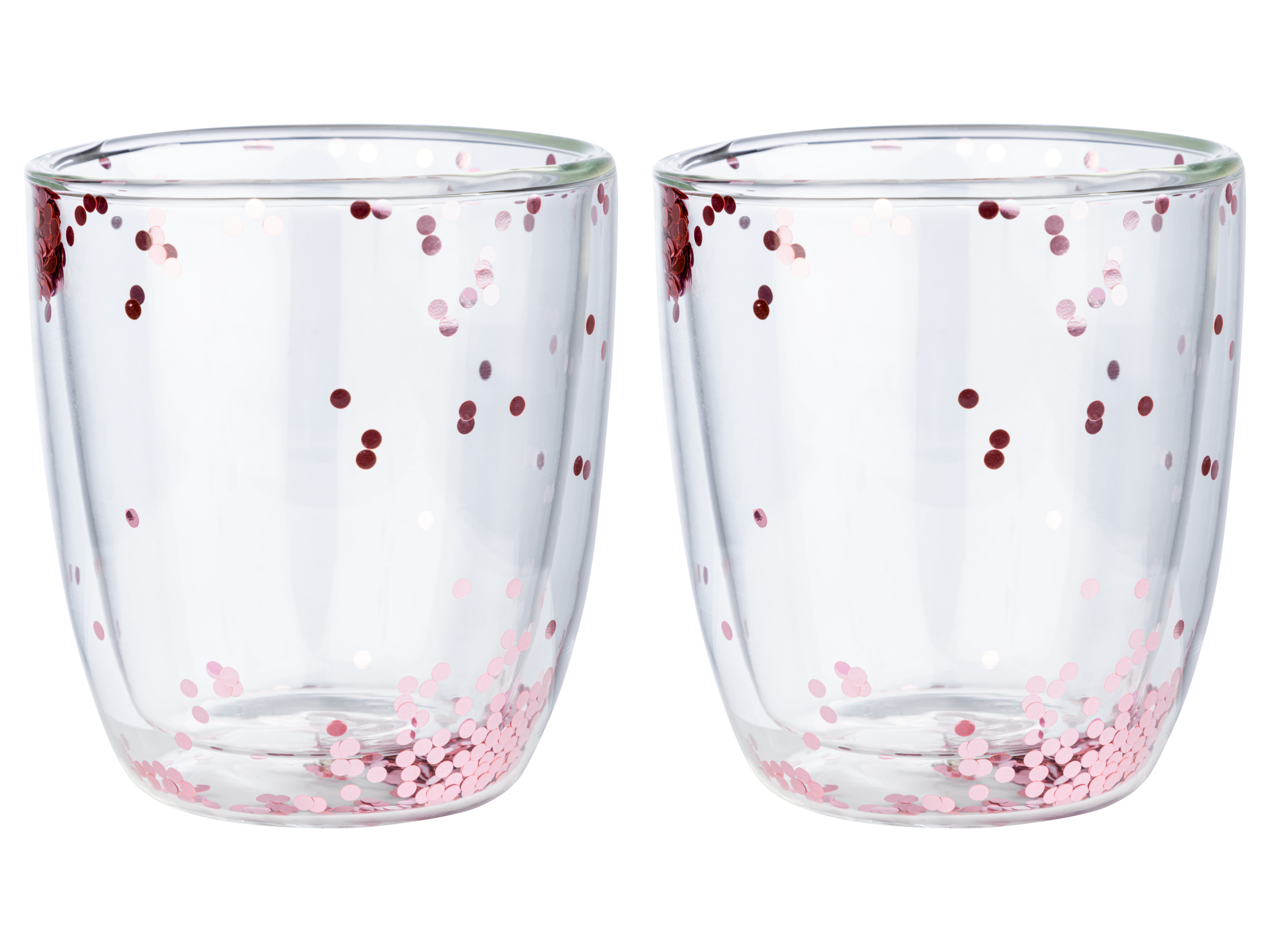 LIVARNO home Verres à double paroi (Cappuccino pailleté lot de 2)