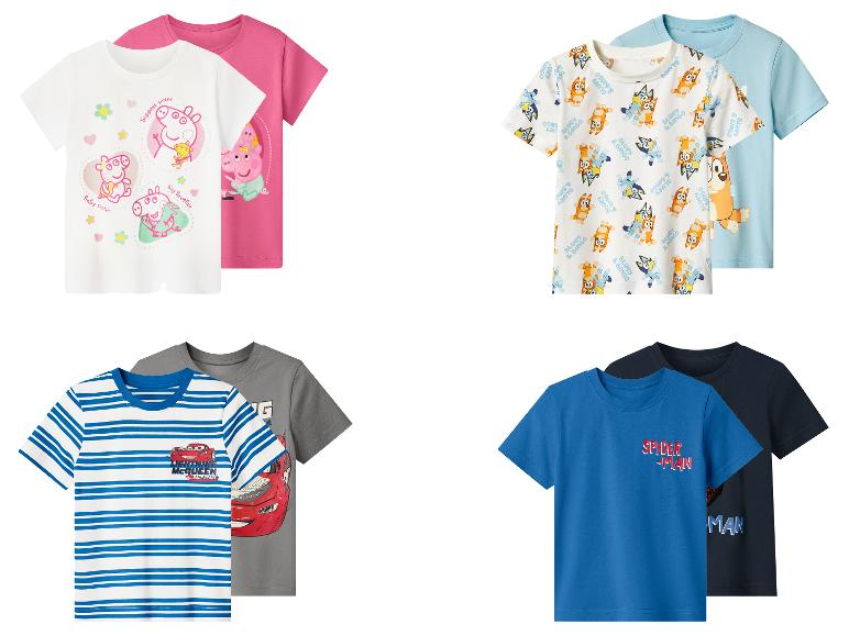 Ensembles de t-shirts pour enfants avec des thèmes d'animaux, de voitures et de super-héros.