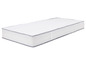 Un matelas blanc avec une bordure grise.