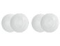 Deux paires d'assiettes blanches empilées.