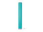 Lampe sur pied turquoise de forme cylindrique.