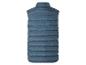 Un gilet matelassé sans manches bleu foncé.