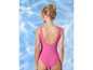 Un maillot de bain une pièce rose avec une texture lisse.