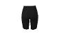 Short cycliste noir pour femme avec taille haute et texture côtelée.